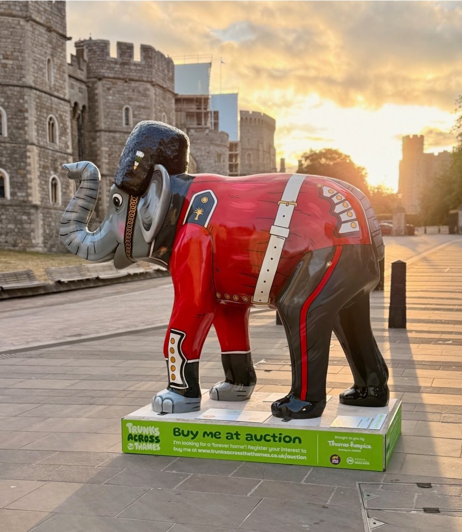 Some of the sculptures appear outside famous landmarks, with one seen outside royal residence Windsor Castle decorated to appear as a member of the King's Guard.