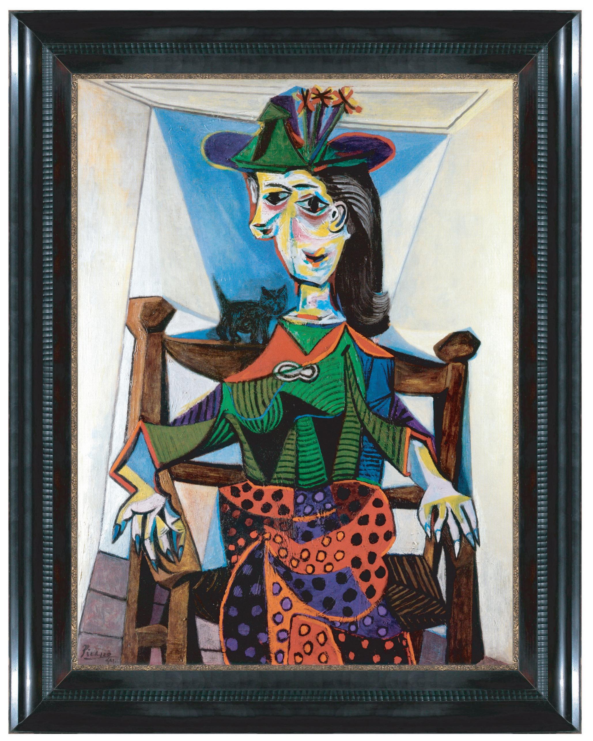Pablo Picasso's “Dora Maar au Chat” (1941), 51 x 38 inches, in a replica frame by Eli Wilner & Company for Sotheby’s. Sale price $95,000,000.