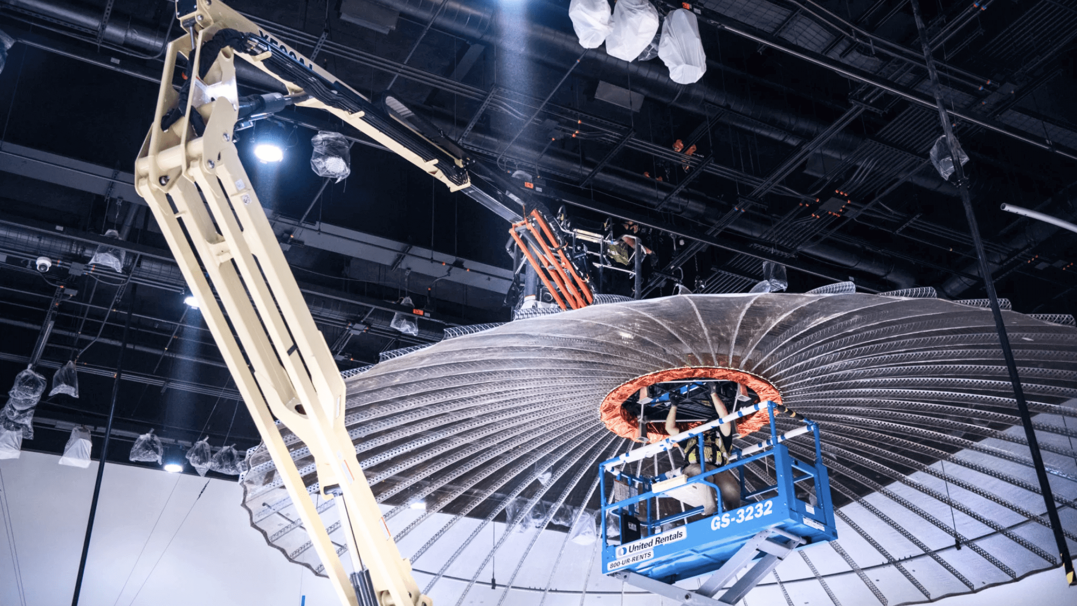 This model gigantic Parabolic Antenna and Reflector Hub satellite is now part of the "One World Connected" exhibit. Photo courtesy of Jim Preston / The Washingtonian.