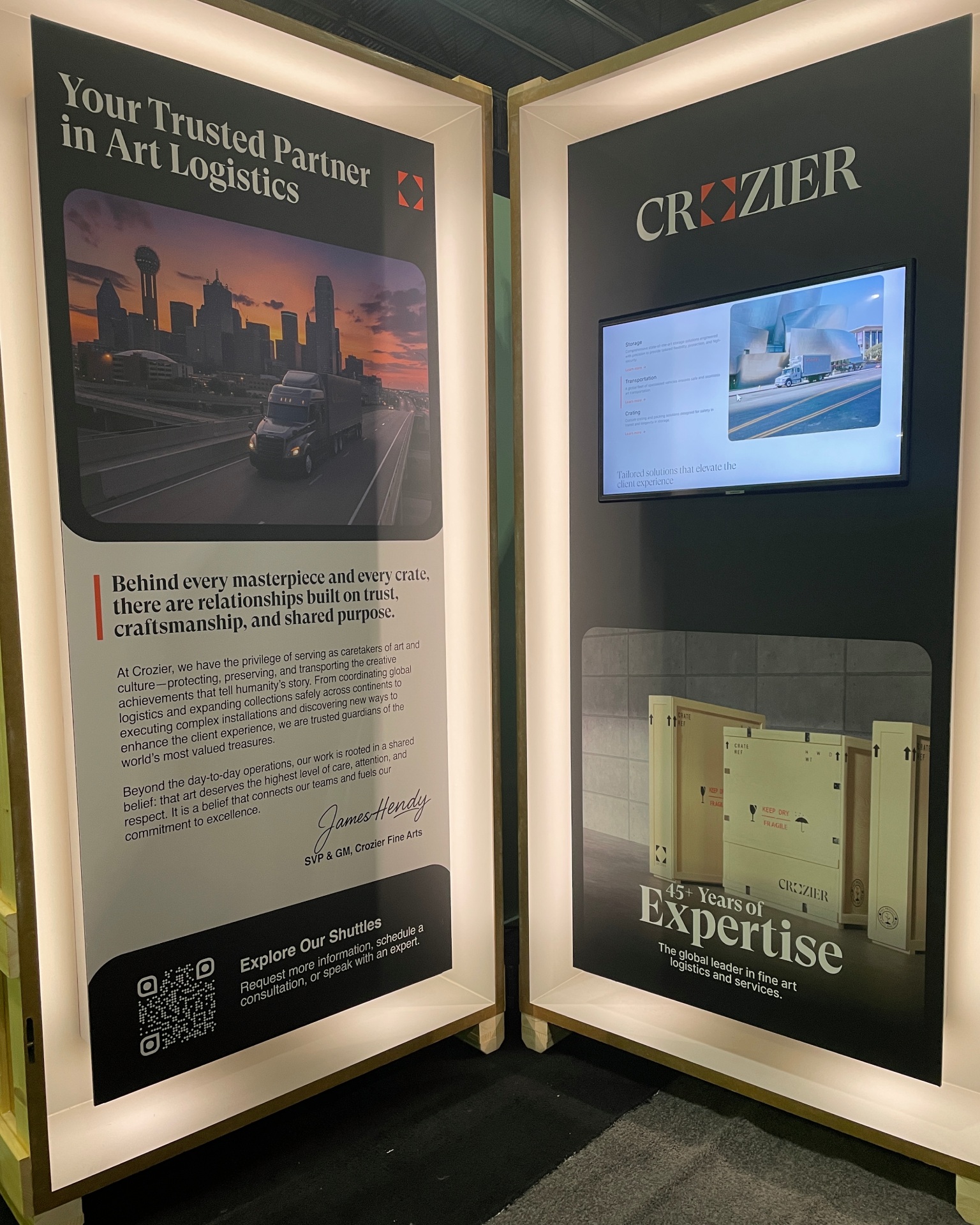 Crozier exhibit promotional crate